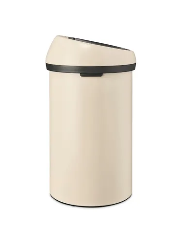 Vista 3 de Brabantia Bote de basura grande de 16 galones (beige suave) tapa extraíble, cubo de basura abierto suave al tacto