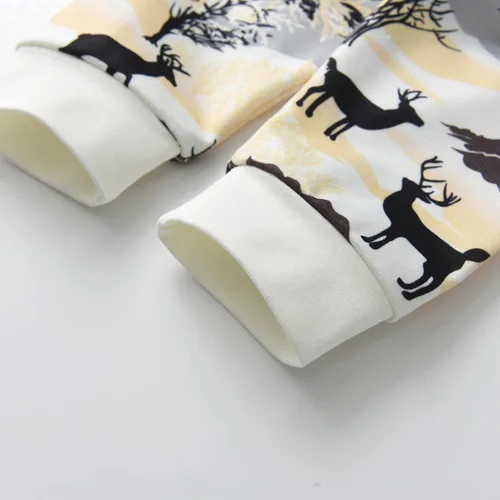 Vista 7 de Derouetkia Conjunto de ropa de manga larga con capucha y pantalones para bebés y niños pequeños