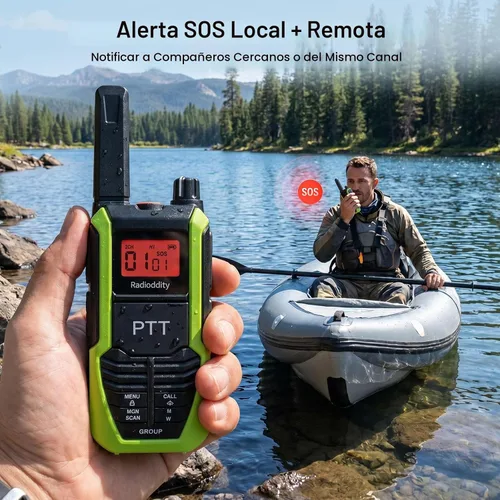 Vista 5 de Radioddity Walkie Talkies impermeables HD-2 IP67 resistente, paquete de 2+4