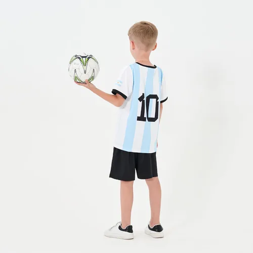 Vista 3 de BDONDON Camisetas de fútbol para niños y niñas, trajes de camiseta de entrenamiento de fútbol para niños y niñas, uniformes