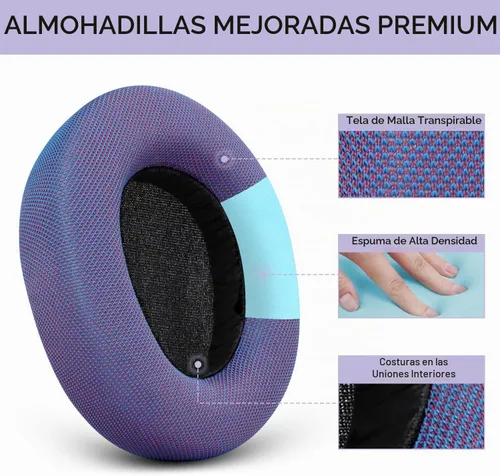 Vista 4 de Almohadillas de repuesto para SteelSeries Arctis Nova – Almohadillas de tela de malla mágica para auriculares Arctis Nova Pro Wired, Nova 1, 3, 4