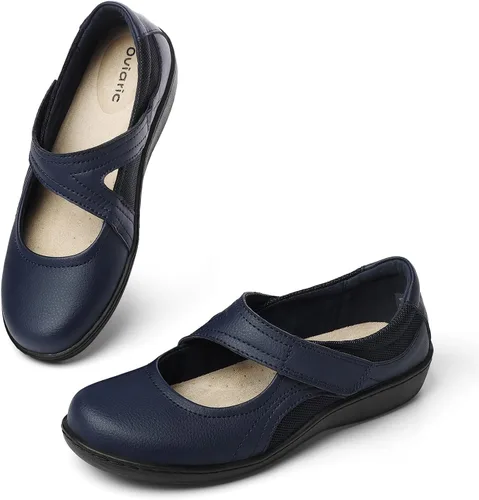 Vista 9 de Zapatos planos clásicos y cómodos Mary Jane para mujer, zapatos de vestir casuales a la moda, bonitos zapatos de vestir con puntera cerrada, ligeros