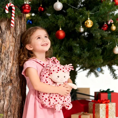 Vista 14 de Onetoo Mochila para niños pequeños, regalos de regreso a clases, mochilas para niñas y niños con muñecas de bebé ligeras y suaves en vestido