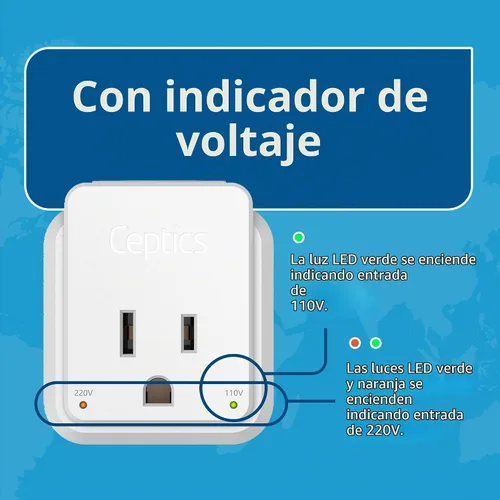 Vista 8 de Ceptics - Juego de adaptadores de enchufe de viaje para Chile, Roma, Italia, adaptador de enchufe para Chile USB-USB-C 20W PD-QC 18W, 2 tomas