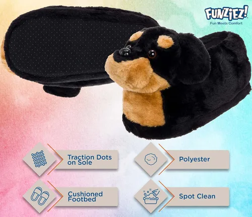 Vista 4 de Funziez! Pantuflas peludas para perros para mujeres y hombres, divertidas, zapatos de casa, animales, lindas novedades, gran regalo para el día