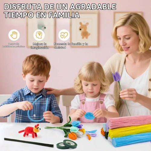 Vista 5 de Kit de 800 piezas de limpiadores de tuberías para manualidades Multicolor C