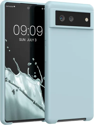 Vista 96 de kwmobile Funda Compatible con Google Pixel 6 Pro - Funda de teléfono de silicona TPU con acabado suave - Azul Arrecife