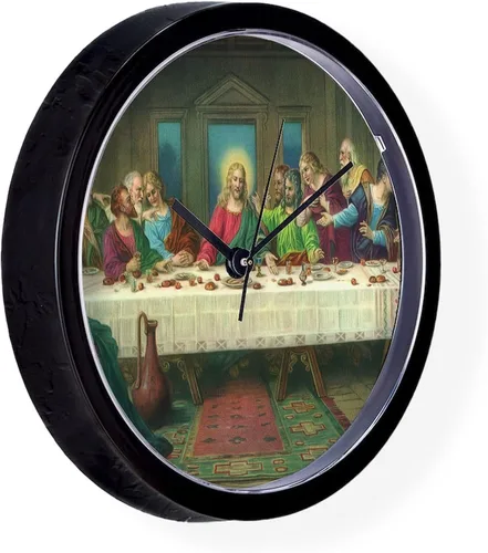 Vista 4 de CafePress The Last Supper - Reloj de pared de 10 pulgadas para sala de estar, cocina u oficina