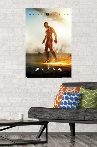 Vista 2 de DC Comics Movie The Flash - Póster de pared de una hoja, 34 pulgadas de largo x 22.4 pulgadas de ancho, versión premium sin marco