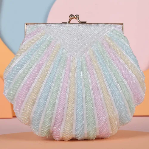Vista 3 de Fawziya Pearl Clutch para Boda Noche Bolsa Formal