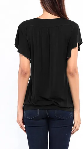 Vista 4 de Helloacc, camisa con mangas cortas con volado, holgada, cuello en V
