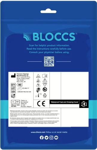 Vista 8 de BLOCCS - Funda para brazo 100% impermeable, bloques de bebé (12-24 meses), protector reutilizable para ducha, baño y natación, XS