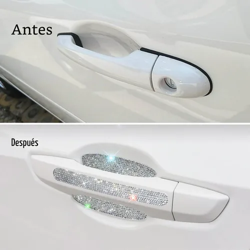 Vista 4 de BetterJonny 10 unidades de protector contra arañazos de cristal, protector contra arañazos de diamantes para coche para mujeres y niñas (plata)