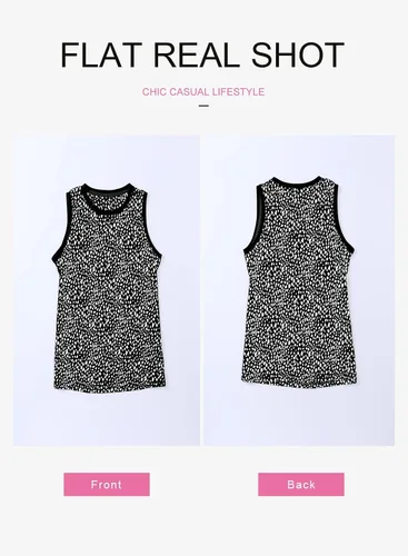 Vista 4 de Dokotoo Camisetas sin mangas con estampado de leopardo para mujer, cuello redondo, sin mangas, para verano, estilo casual