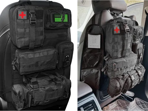 Vista 10 de Paquete de 7 organizadores tácticos para respaldo de asiento, organizador de camión con 6 bolsas desmontables, universal para automóvil, camión