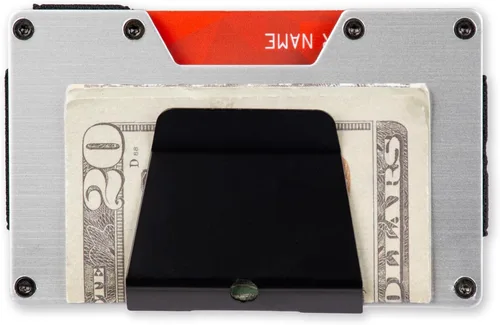 Vista 4 de Men's Minimalist RFID Slim Expandable Hardside Card Case Wallet with Money Clip
