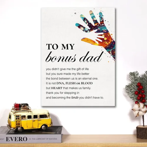 Vista 5 de Lienzo decorativo para pared con texto en inglés «Thank You for Stepping» (Gracias por el paso del padre), pintura impresa en lienzo, decoración