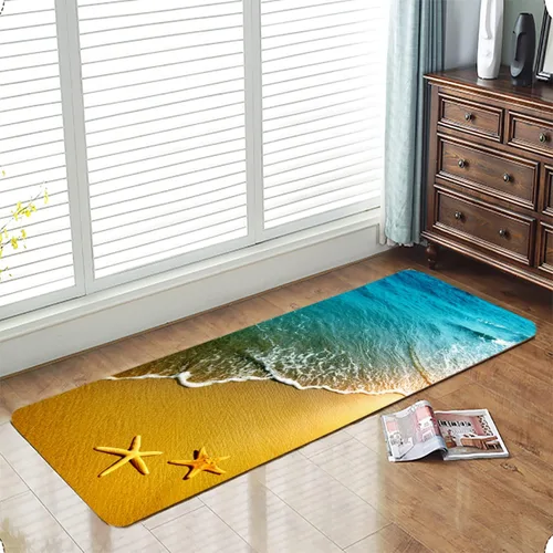 Vista 21 de LYFANS Alfombras de baño de espuma de esponja absorbente suave para baño y cocina (23.5 x 59 pulgadas), tapete de franela antideslizante brillante