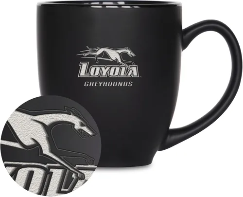 Vista 432 de Rico Industries - Taza de cerámica mate negra con grabado láser estándar de 15oz para NCAA (escuelas T & U) - Para bebidas calientes o frías