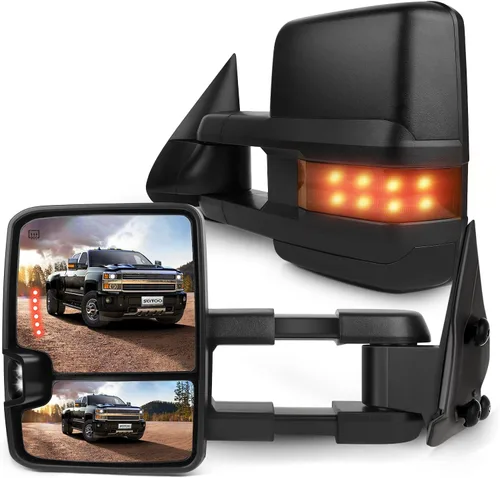 Vista 23 de SCITOO Espejos de remolque compatibles con 1988-1998 para Chevy Silverado para GMC Sierra 1500 2500 3500 Pickup Truck Espejos ajustables manualmente