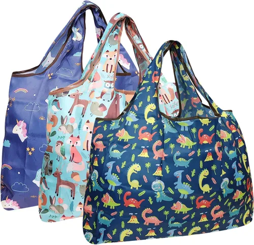 Vista 8 de Bowbear Bolsa de compras reutilizable de nailon plegable (juego de 3)