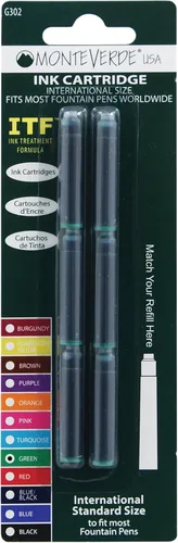 Vista 6 de Monteverde Cartucho de tinta estándar, negro, paquete de 12 (G303BK)