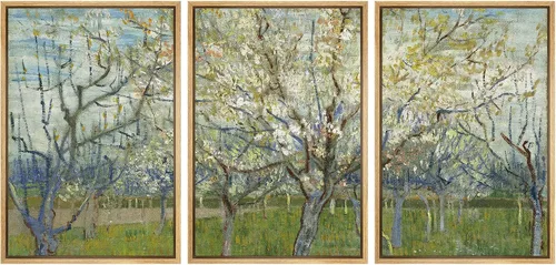 Vista 64 de wall26 Lienzo enmarcado para pared, juego de arte con flores de almendra de Vincent Van Gogh, naturaleza, ilustraciones de área silvestre, bellas