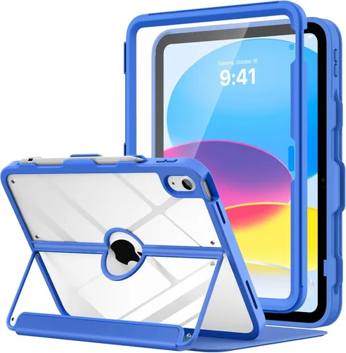 Vista 10 de MoKo Funda para iPad (A16) de 11ª/10ª generación con soporte para lápices A-Azul marino