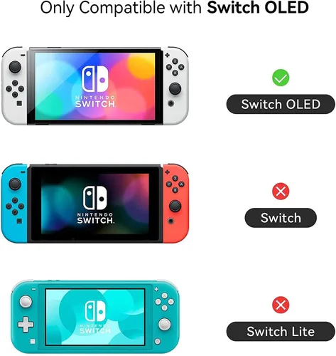 Vista 2 de GeekShare Funda protectora delgada compatible con Nintendo Switch OLED y Joy-Con - Absorción de golpes y antiarañazos Funda para OLED Switch