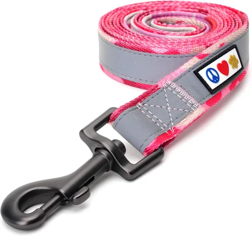 Vista 54 de Pawtitas - Correa personalizada de 6 pies para perro rosa XS/S con nombre y número de teléfono bordados, correa fuerte de nylon para razas pequeñas