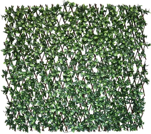 Vista 23 de Pantalla de Privacidad de Cerca Expandible para Balcón, Patio Exterior, Panel Decorativo de Cercado de Hiedra Artificial, Setos Artificiales