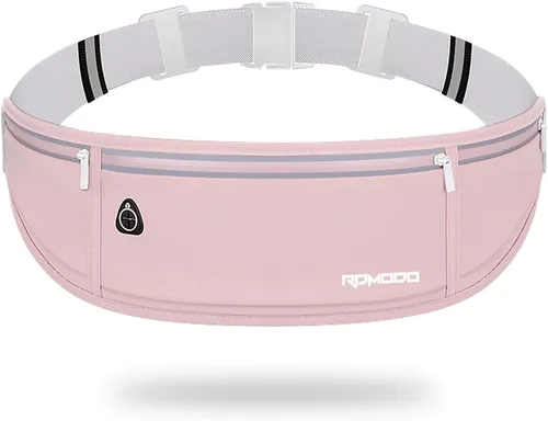 Vista 12 de Cinturón delgado para correr, soporte para teléfono de 3 bolsillos para correr, caminar, andar en bicicleta, riñonera impermeable para mujeres