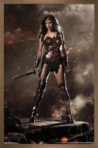 Vista 13 de Trends International DC Comics Movie Batman v Superman - Wonder Woman Wall Poster, 22.4L x 14.7W, Barnwood Framed Version Versión enmarcada Barnwood