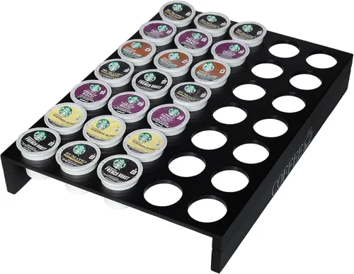 Vista 9 de MinBoo BamBoo - Soporte para tazas K para cajón o encimera, organizador de cápsulas de café, soporte para 35 cápsulas de café, soporte para cápsulas
