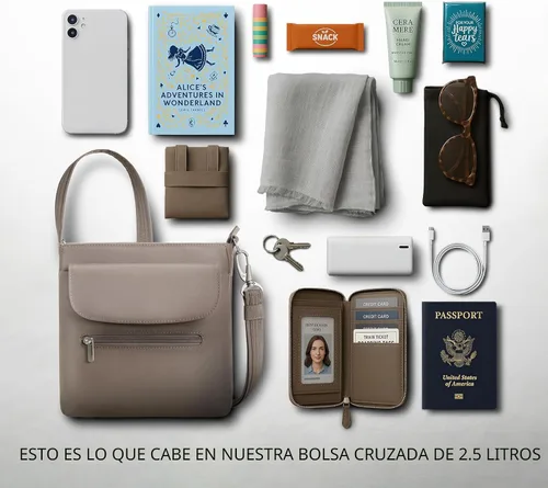 Vista 6 de Travelon - Mini bolsa clásica de hombro antirrobo Avellana