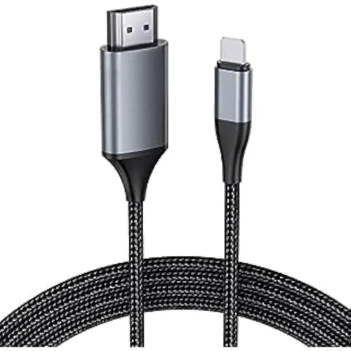 Vista 4 de Cable Lightning 2 en 1 de 6 pies • Tipo C a HDMI • Cable HDMI de doble interfaz para iPhone 16/15/14/Pro/Max y iPad Pro/Air, sincroniza video