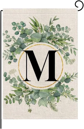Vista 16 de wyooxoo Bandera de jardín floral con monograma de letra A, de 12 x 18 pulgadas, doble cara para exteriores, familia, apellido, bandera inicial