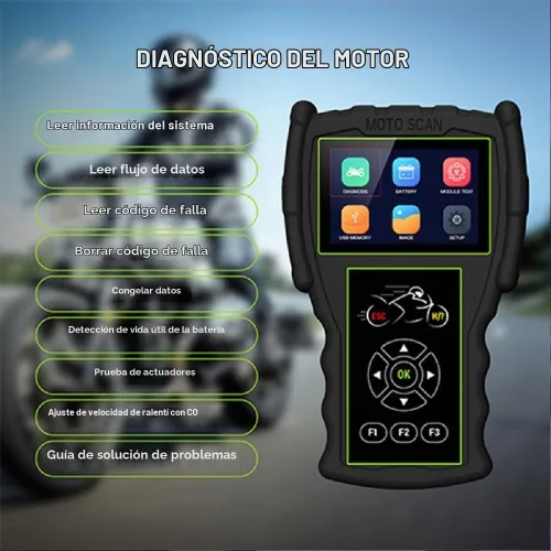 Vista 3 de Original TopDiag M100 Pro - Escáner de motocicleta profesional, herramienta de diagnóstico para motocicleta (versión completa)