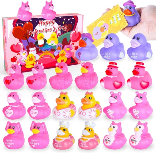 Vista 8 de 24 mini patos de goma a granel, perfectos para esconder cruceros, decoraciones de fiesta de cumpleaños y bonitos juguetes de baño para niños
