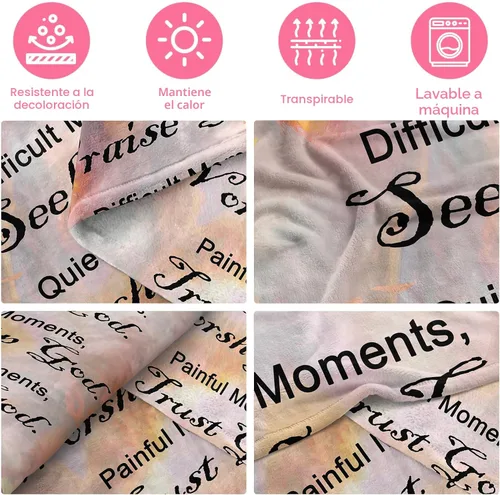 Vista 6 de COMFAR Regalos cristianos para mujeres, regalos inspiracionales, religiosos, espirituales para adultos, mantas suaves para mujeres/hombres, mantas