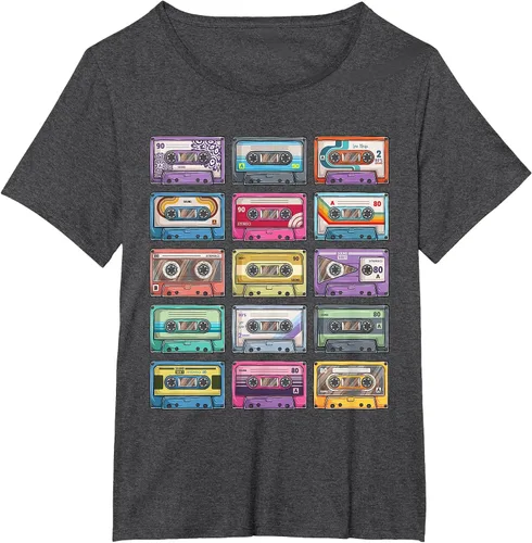 Vista 8 de Vintage Cassette Tapes Collection 80's 90's Music Mixtape T-Shirt Asphalt Grey