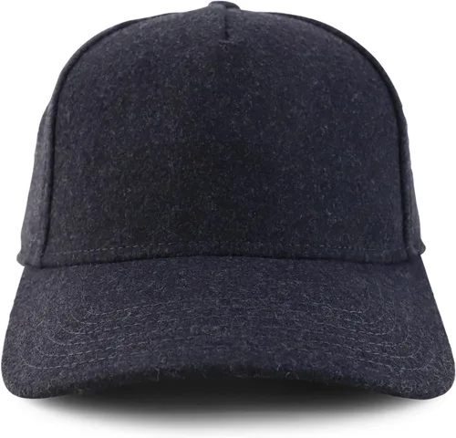Vista 2 de Gorra de béisbol estructurada de mezcla de lana Melton XXL de gran tamaño de 5 paneles