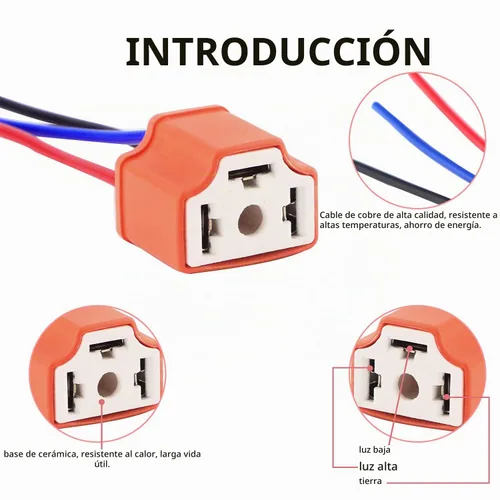 Vista 3 de H4 9003 HB2 - Arnés de cableado de cable hembra y macho para 4 x 6 pulgadas, 7 x 6 pulgadas, 5 x 7 pulgadas, haz sellado, faros delanteros