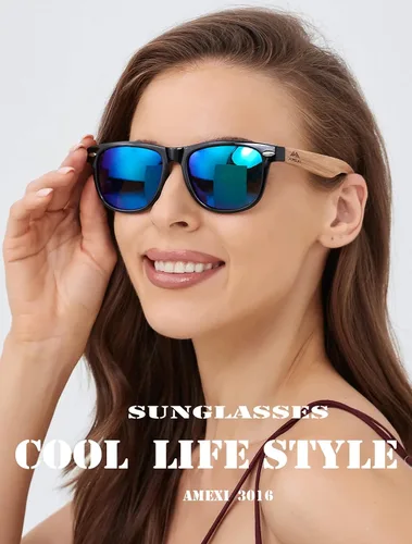 Vista 3 de AMEXI Wood Sunglasses with Dark Polarized Lenses for Men and Women 100% UVAUVB Ray Protection