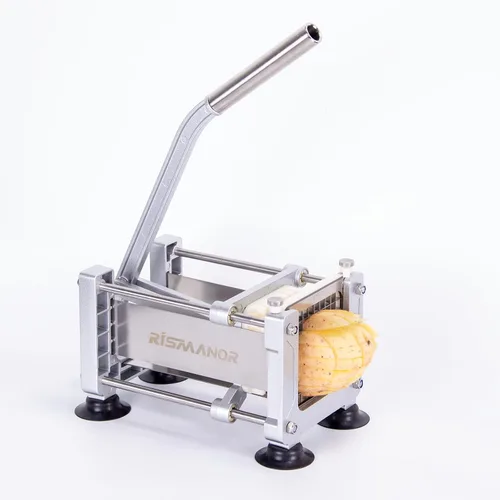 Vista 6 de Rismonar - Cortador de patatas fritas de acero inoxidable con hoja de 1/2 pulgada para zanahorias, pepinos, verduras (verde, máquina + 1/2)