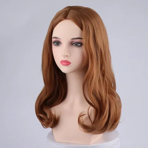 Vista 26 de Pelucas de disfraz de cosplay azul claro de 16 pulgadas para mujer, de 16 pulgadas, con flequillo lateral
