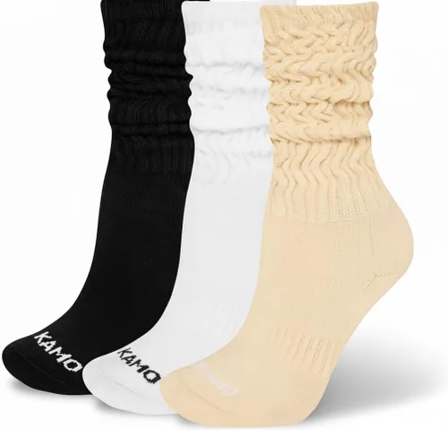 Vista 10 de Kamo Fitness Acogedor paquete de 3 pares: calcetines largos para mujer, suaves y transpirables para botas y calcetines holgados, talla 5-9