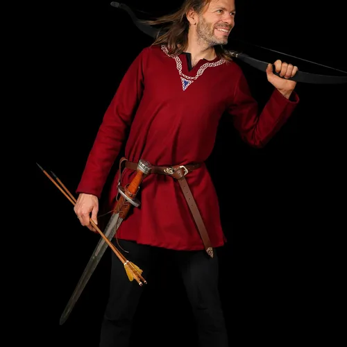 Vista 4 de Mythrojan Rana "Adventurer", ideal para Warrior Knight Vikings SCA LARP, cuero de grano completo