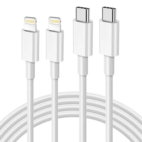 Vista 8 de Cable USB C a Lightning 3 pies 2 unidades [certificado Apple MFi], cables para iPhone tipo C, cable de carga para iPhone con entrega de energía