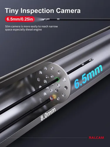 Vista 5 de Ralcam Boroscopio articulado de doble lente de 360°, cámara endoscopio HD de 4 vías de 5 pulgadas con zoom ligero 4X, cámara de inspección